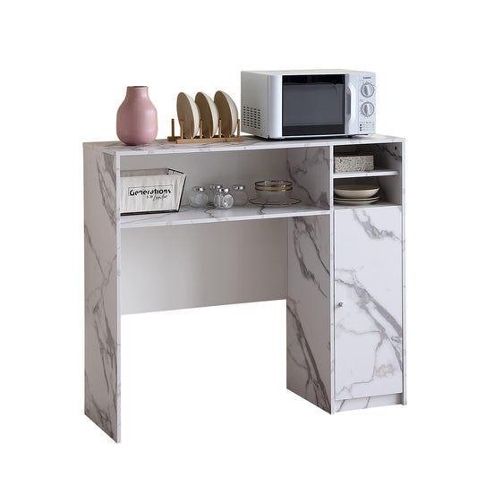 FUNROLUX Buffet Cabinet with Storage, Sideboard for Storing Folding Table, Kitchen Storage Cabinet with Shelves, Modern Console Table for Dining Room, Living Room, Entrance (White)